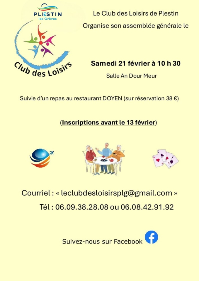Assemblée Générale club des loisirs